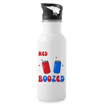 Red White And Boozed, 4th Of July - 20 oz Water Bottle - white - Right