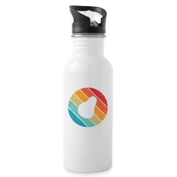 Avocado Vegan Lover Retro Veggie Diet Gift idea - 20 oz Water Bottle - white - Right