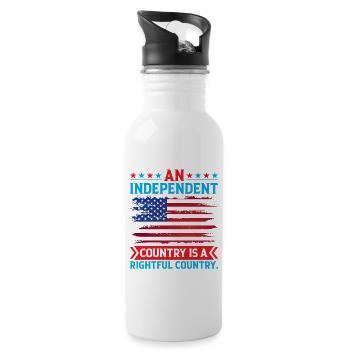 An Independent Country Is A Rightful Country - 20 oz Water Bottle - white - Right