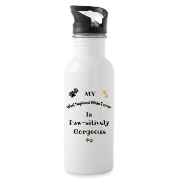 West Highland White Terrier Pawsitively Gorgeous - 20 oz Water Bottle - white - Right