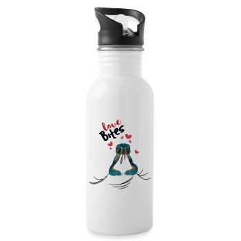 Turtle Love Bites T-Shirt Valentines Gifts Ideas - 20 oz Water Bottle - white - Right