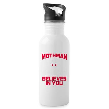 Funny Cryptid Gothic Mothman Believes In You - 20 oz Water Bottle - white - Right