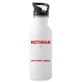 Spirit Animal Cryptozoology Funny Mothman - 20 oz Water Bottle - white - Right