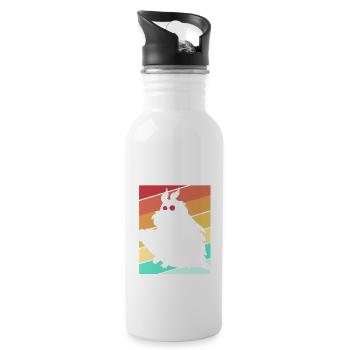 Retro Mothman Cryptid 80s Vintage Mothman - 20 oz Water Bottle - white - Right