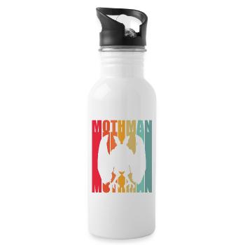 Retro Mothman - 20 oz Water Bottle - white - Right