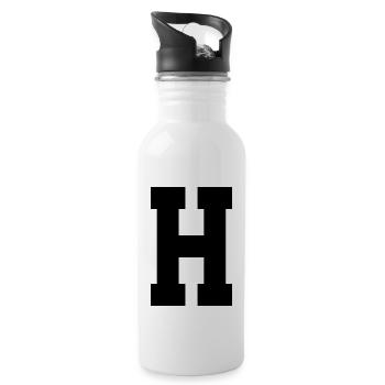 Monogram Superstar Initial letter H - 20 oz Water Bottle - white - Right