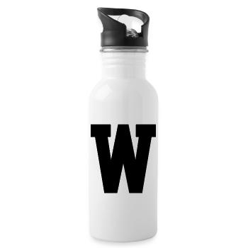 Monogram Superstar Initial letter W - 20 oz Water Bottle - white - Right