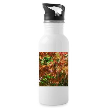 Autumn is coming flowers green orange yellow Great - 20 oz Water Bottle - white - Right