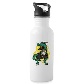 Oktoberfest Volksfest Bier Pretzels Bavarian - 20 oz Water Bottle - white - Right