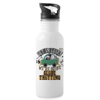 Get in loser we're going globe trotting - 20 oz Water Bottle - white - Right