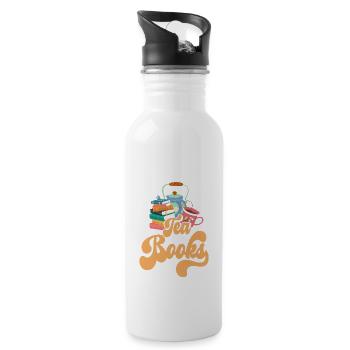 All I Want Is Tea And Books for Teacher Bookworms - 20 oz Water Bottle - white - Right