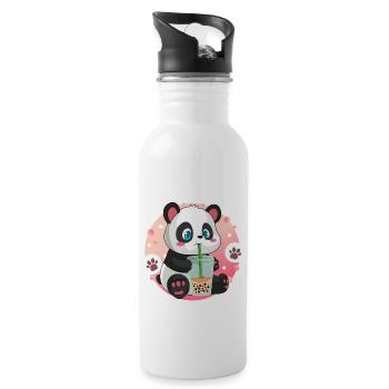 Panda Bear Boba Milk Tea Funny Bubble Tea Lovers - 20 oz Water Bottle - white - Right