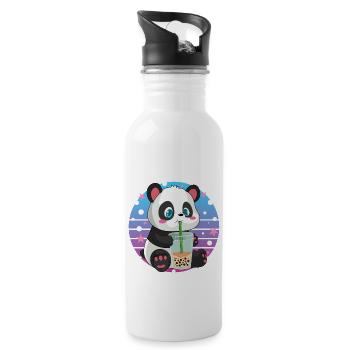 Panda Bear Boba Milk Tea Funny Bubble Tea Lovers - 20 oz Water Bottle - white - Right
