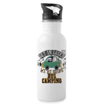 Get in loser we're going bus camping - 20 oz Water Bottle - white - Right