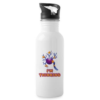 I'm Thinking Synapse - Neuroscience - 20 oz Water Bottle - white - Right