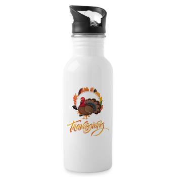Happy Thanks Giving - 20 oz Water Bottle - white - Right