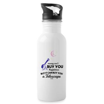 Shooting Star Planet Moon Telescope saying - 20 oz Water Bottle - white - Right