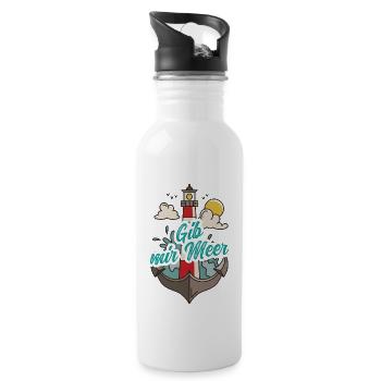 GIB MIR MEER North Sea saying gift lighthouse - 20 oz Water Bottle - white - Right