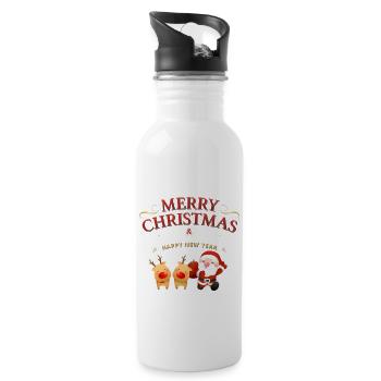 merry christmas, dog - 20 oz Water Bottle - white - Right