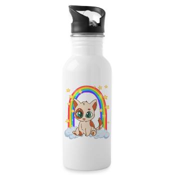 Diversity lgbtq rainbow baby cat pet - 20 oz Water Bottle - white - Right