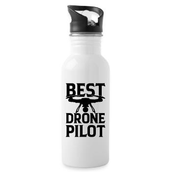 Quadcopter Drone Pilot Drone Racers - Best Drone P - 20 oz Water Bottle - white - Right
