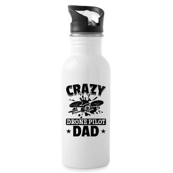 Crazy Drone Pilot Dad - Drone Pilot Daddy Drone Pi - 20 oz Water Bottle - white - Right