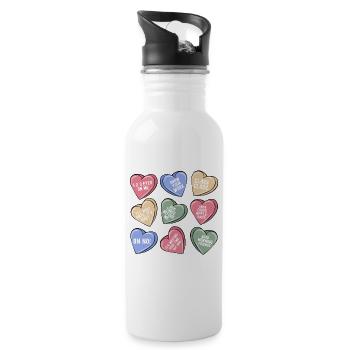 Funny Teacher Valentine's Heart - 20 oz Water Bottle - white - Right