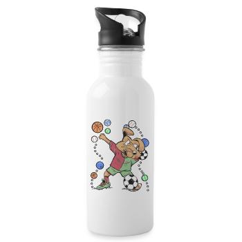 dab dog pet football ball sport sports - 20 oz Water Bottle - white - Right