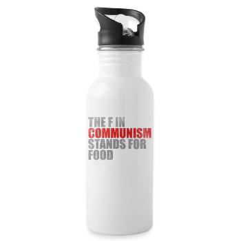 The f in communism stands for food - 20 oz Water Bottle - white - Right