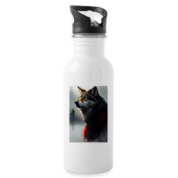 Wolf In The Jungle - 20 oz Water Bottle - white - Right