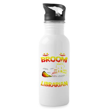 My Broom Broke Librarian Halloween - 20 oz Water Bottle - white - Right