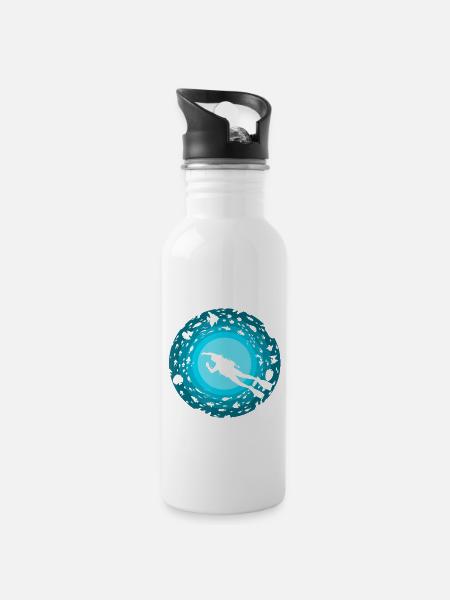 Scuba Diving Scuba Diving - 20 oz Water Bottle - white