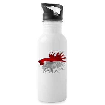 awesome betta halfmoon red and white red - 20 oz Water Bottle - white - Right