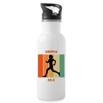 Girl running 26.2 in Boston - 20 oz Water Bottle - white - Right