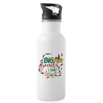 Mardi Gras Parade Beads Party - 20 oz Water Bottle - white - Right