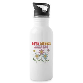 Live Laugh Lexapro Groovy Mental Health - 20 oz Water Bottle - white - Right