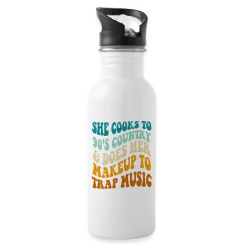 She Cooks To 90's Country & Does Her Makeup - 20 oz Water Bottle - white - Right