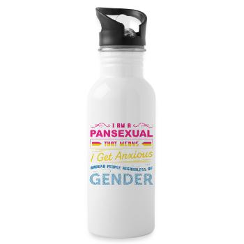 I Am A Pansexual That Means I Get Anxious - 20 oz Water Bottle - white - Right