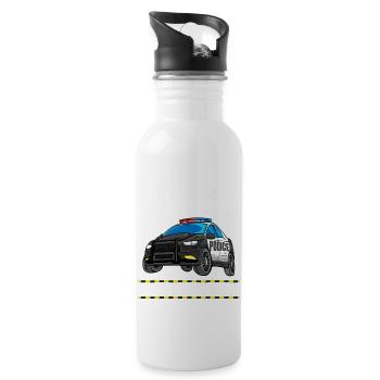 Aunt Birthday Crew Police Car Policeman Officer Au - 20 oz Water Bottle - white - Right