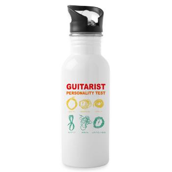 GUITARIST PERSONALITY TEST HEALTHY TWISTED UPTIGHT - 20 oz Water Bottle - white - Right