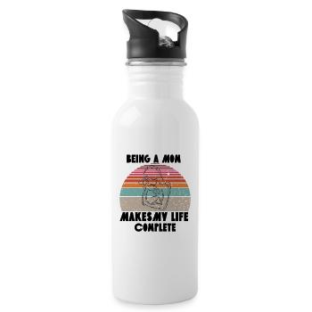 being a mom makes my life complete - 20 oz Water Bottle - white - Right