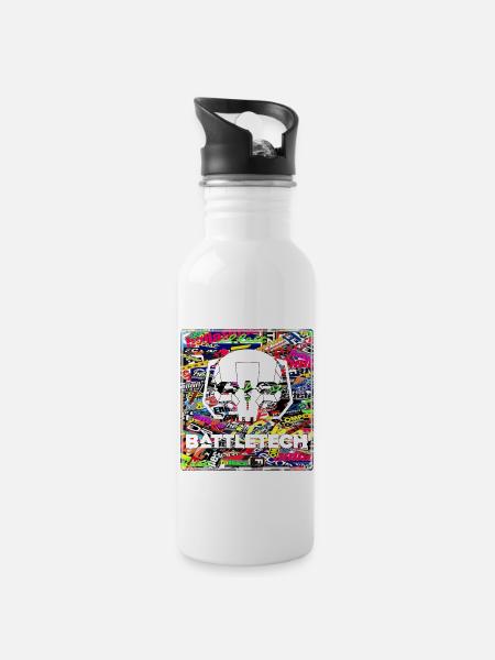 Battletech bomb logo - 20 oz Water Bottle - white