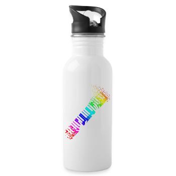 Keyboard Piano Rainbow Colors - 20 oz Water Bottle - white - Right
