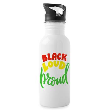 Black Loud And Proud - 20 oz Water Bottle - white - Right