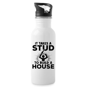 It Takes A Stud To Build A House - Woodworker Carp - 20 oz Water Bottle - white - Right