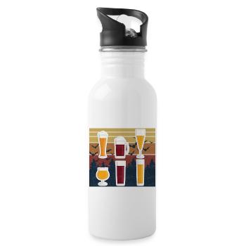 Funny Hoppy Halloween Beer Bat - 20 oz Water Bottle - white - Right