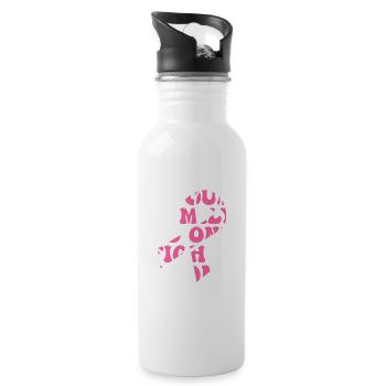 Breast Cancer Support Family Women Breast Cancer - 20 oz Water Bottle - white - Right