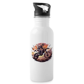 Motocross Dirtbike Motocross Motocross Motorcycle - 20 oz Water Bottle - white - Right
