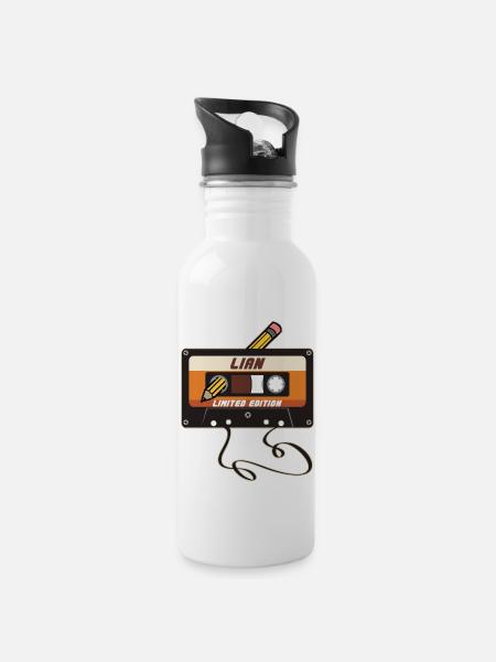 Lian Limited Edition Cassette Tape Vintage Style - 20 oz Water Bottle - white