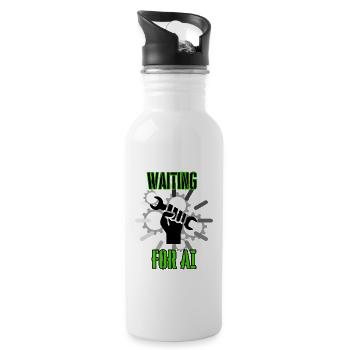 Waiting for AI w - 20 oz Water Bottle - white - Right